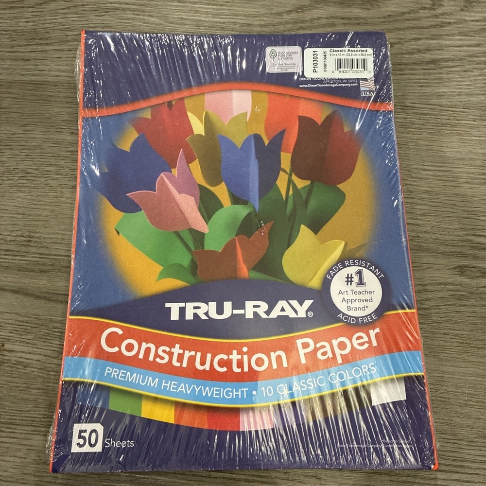 50 Sheets 9x12 Inch 10-Color Pacon Heavyweight Construction Paper P103031